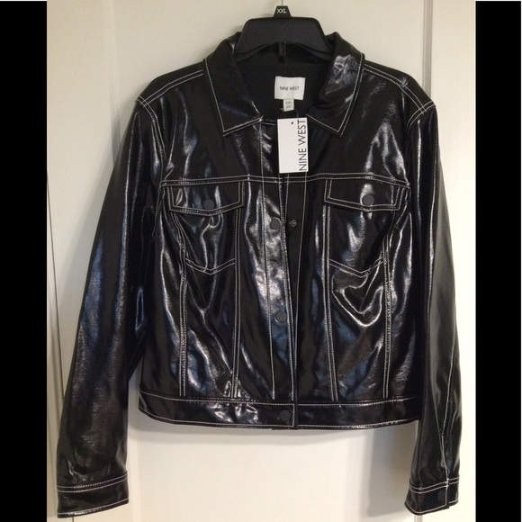 Nine West Faux Leather Jacket 